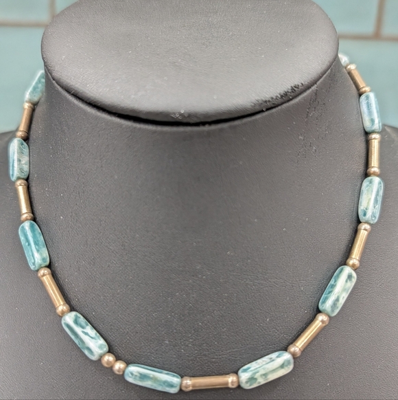 Jewelry - Sterling Silver Australian Beads And Mother Of Pearl Choker Necklace
